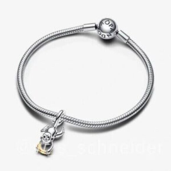 Pandora Two-tone Movable Monkey Dangle Charm - Picture 3 of 3